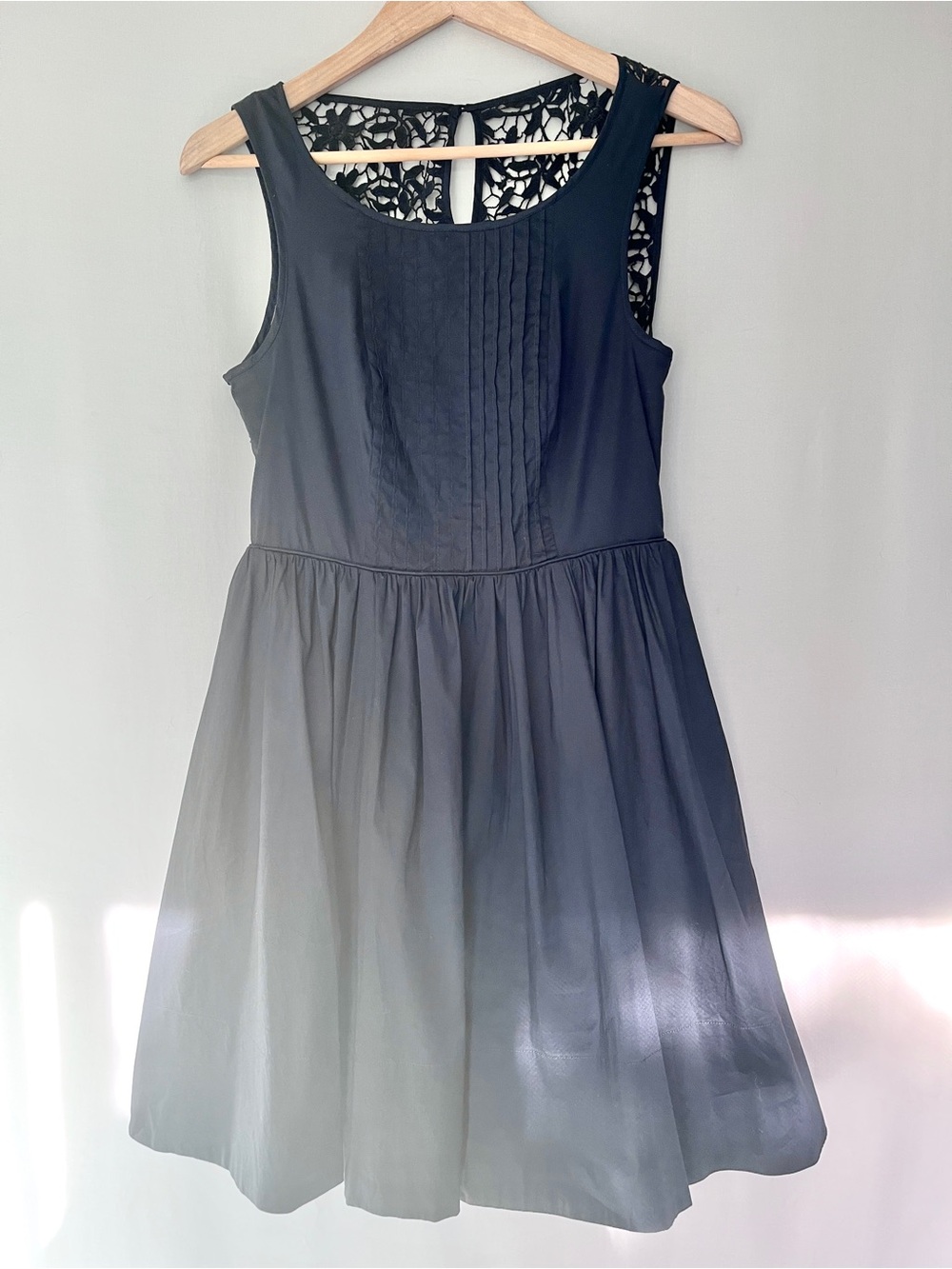 Anthropologie Moulinette Soeurs Black Fit & Flare Dress Lace Back & Pockets 2